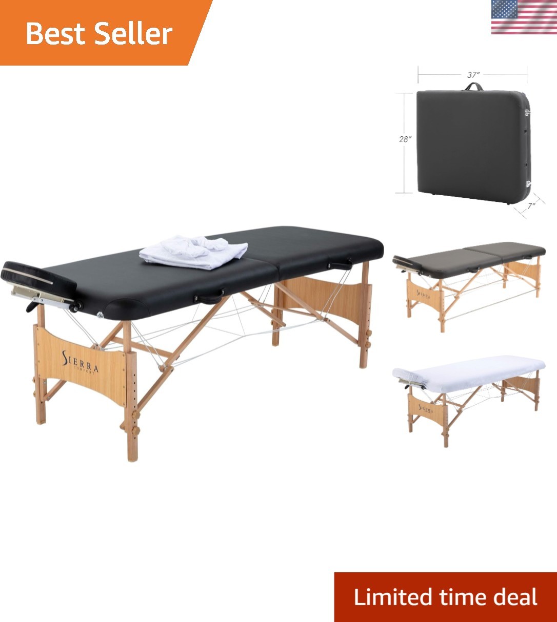 SC-901 Portable Massage Table - Water & Oil Resistant, High-Density Foam Comfort