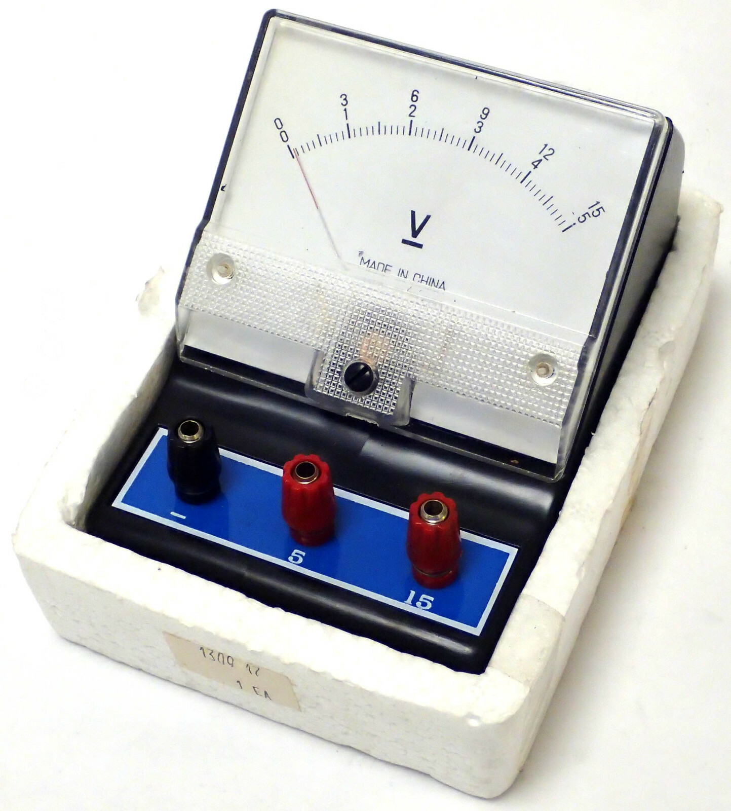 LABORATORY DC ANALOG VOLTMETER 1309-17 0-5V, 0-15V GREAT FOR STUDENTS! NOS!