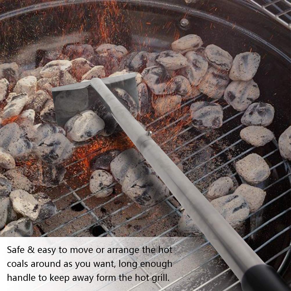 32" Charcoal Grill Rake Stainless Steel Ash Tool for Kettle Grill Pizza Oven