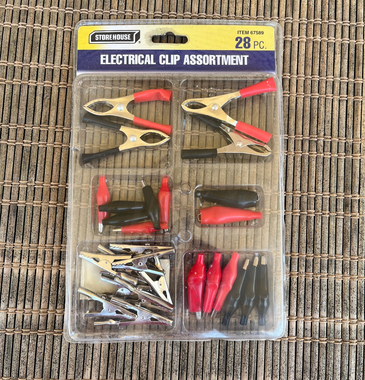 28 PC Alligator Clip Electrical Charging Clamps Jumper Leads Assortment Kit NWT
