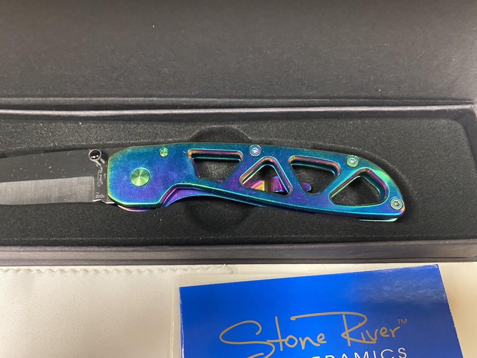 New Stone River Gear SRG5RTB Ceramic Folding Knife w Titanium Coated Handle