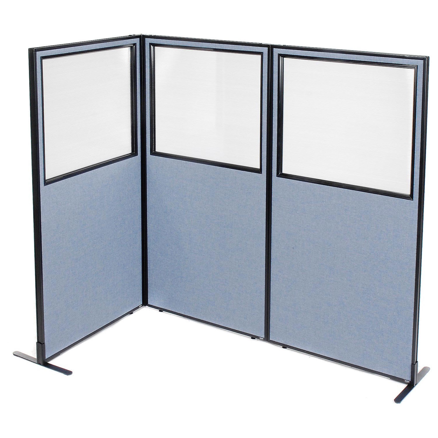 36-1/4"W x 72"H Freestanding 3-Panel Corner Room Divider with Partial Window
