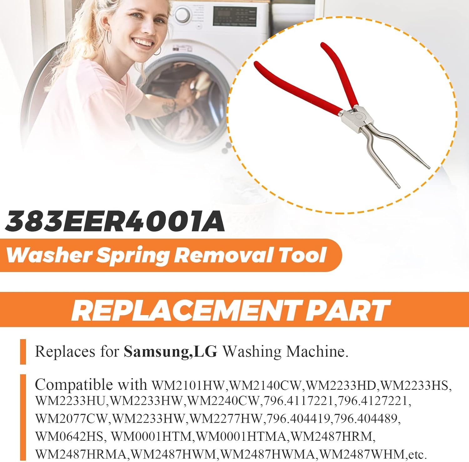 383EER4001A Washer Inner/Outer Tub Spring Expansion Tool by Red+Silver