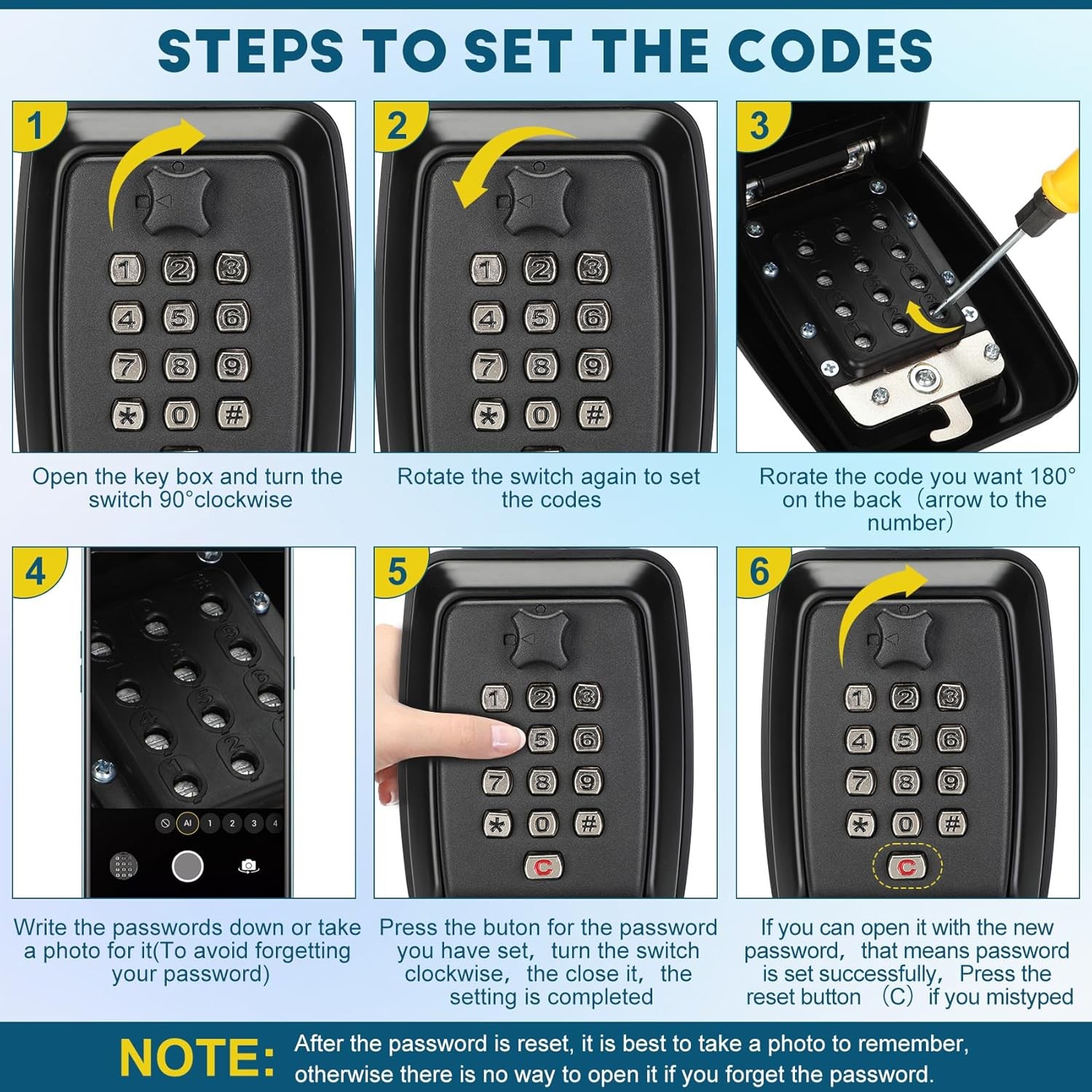 Key Lock Box Sturdy Waterproof Wall Mount Large Capacity Security Lockbox Home