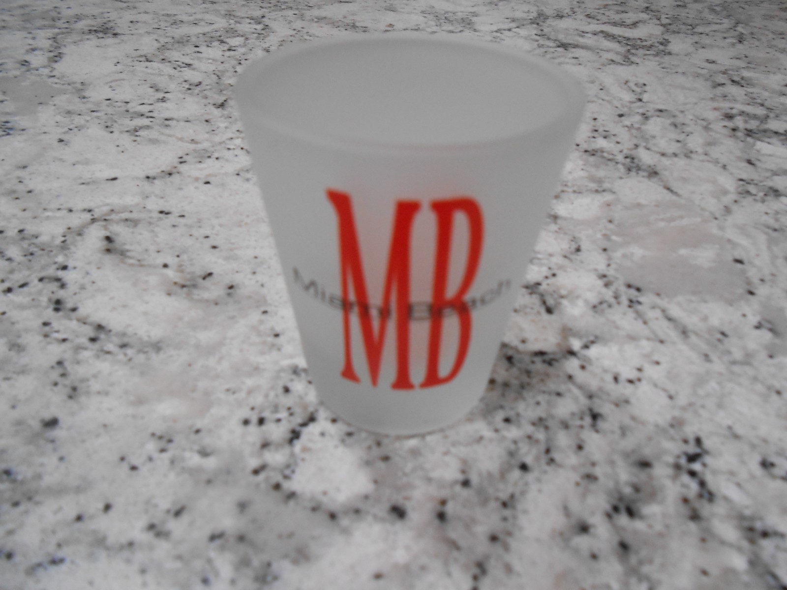 Miami Beach Frosted Shot Glass EUC