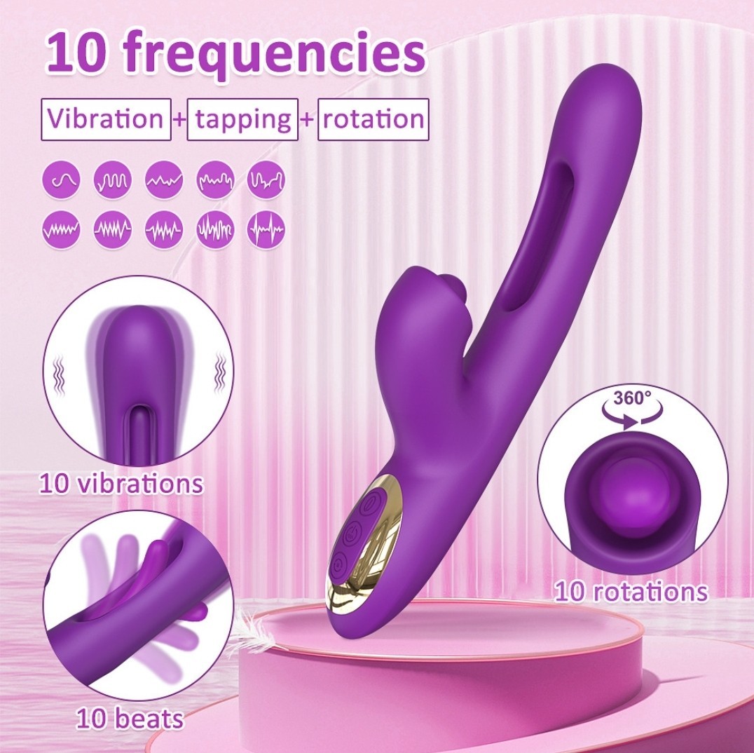 Silicone Full Body Flapping Tapping Massager Vibrating USB Rechargeable