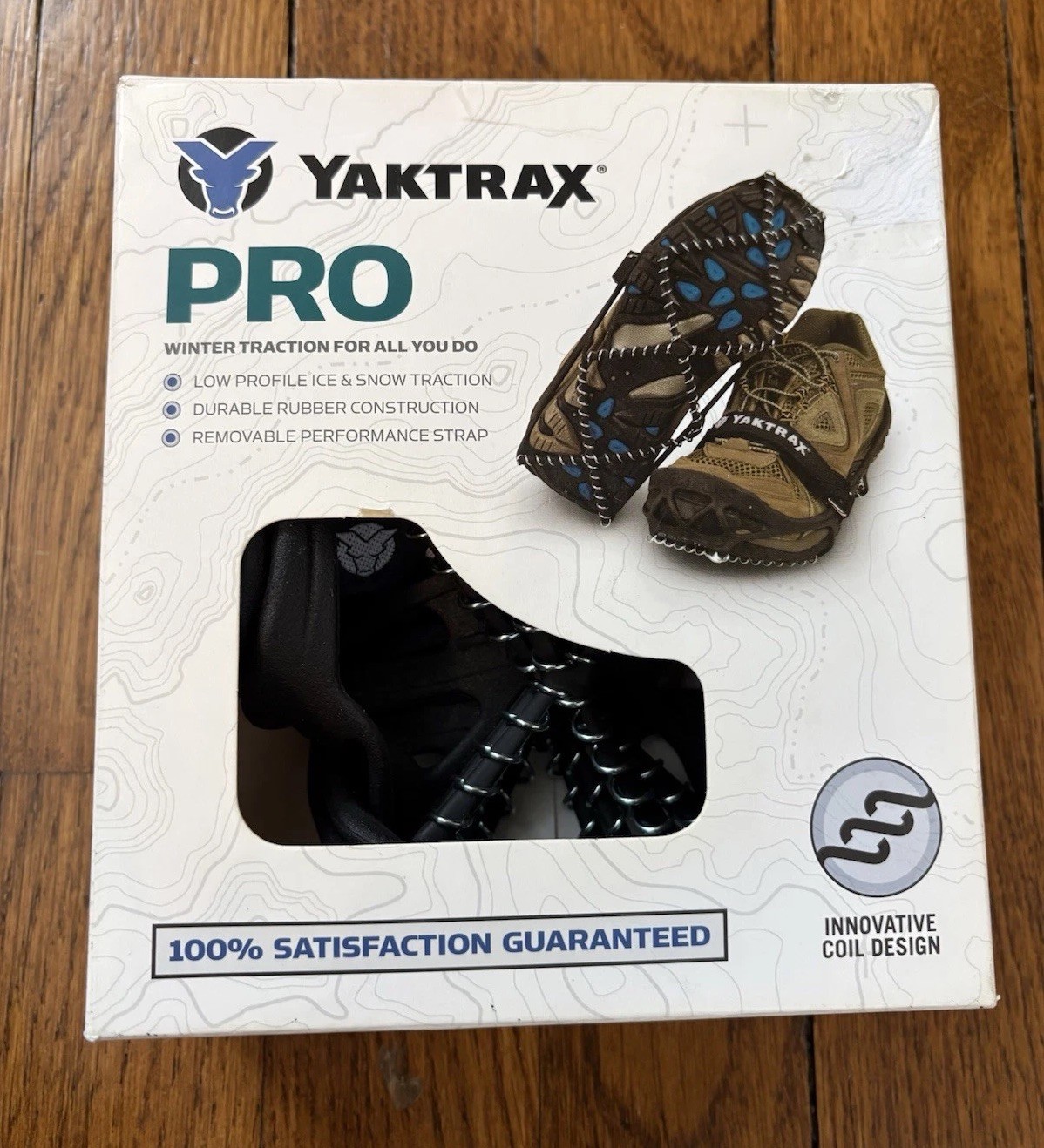 Yaktrax Pro Traction Device Unisex Large. Black Winter Snow Ice Cleats.