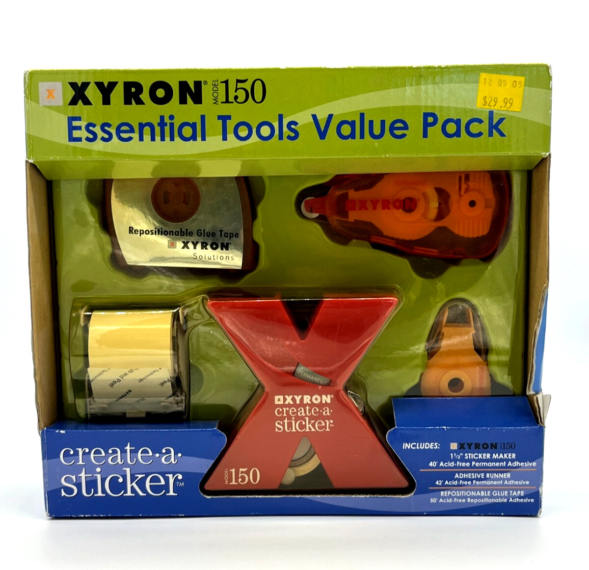 VTG NOS XYRON Create a Sticker Model 150 Essential Tools Value Pack Circa 2003!