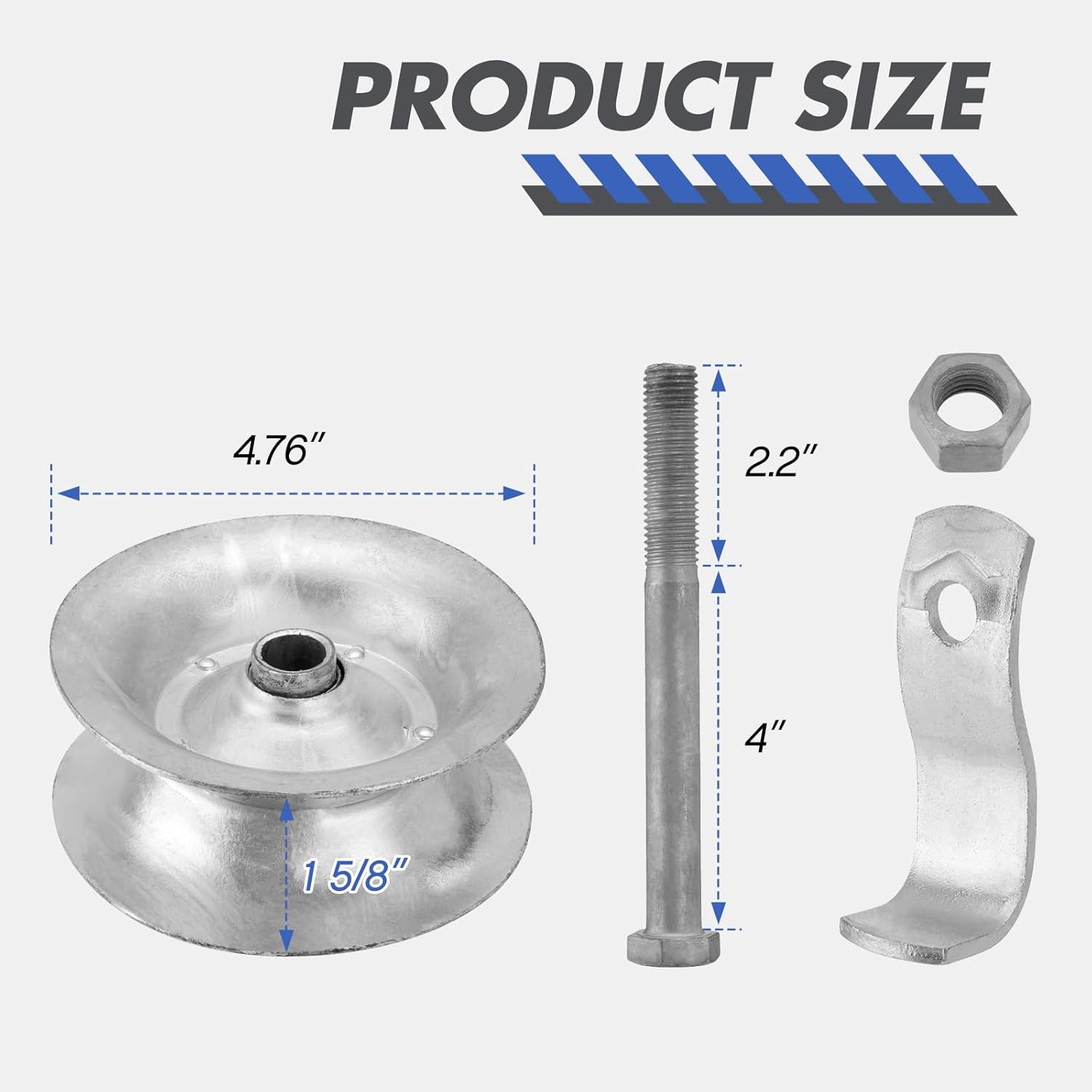2 Pack Sliding Gate Rollers 5" Steel Pipe Track Roller Galvanized for 1 5/8" ...