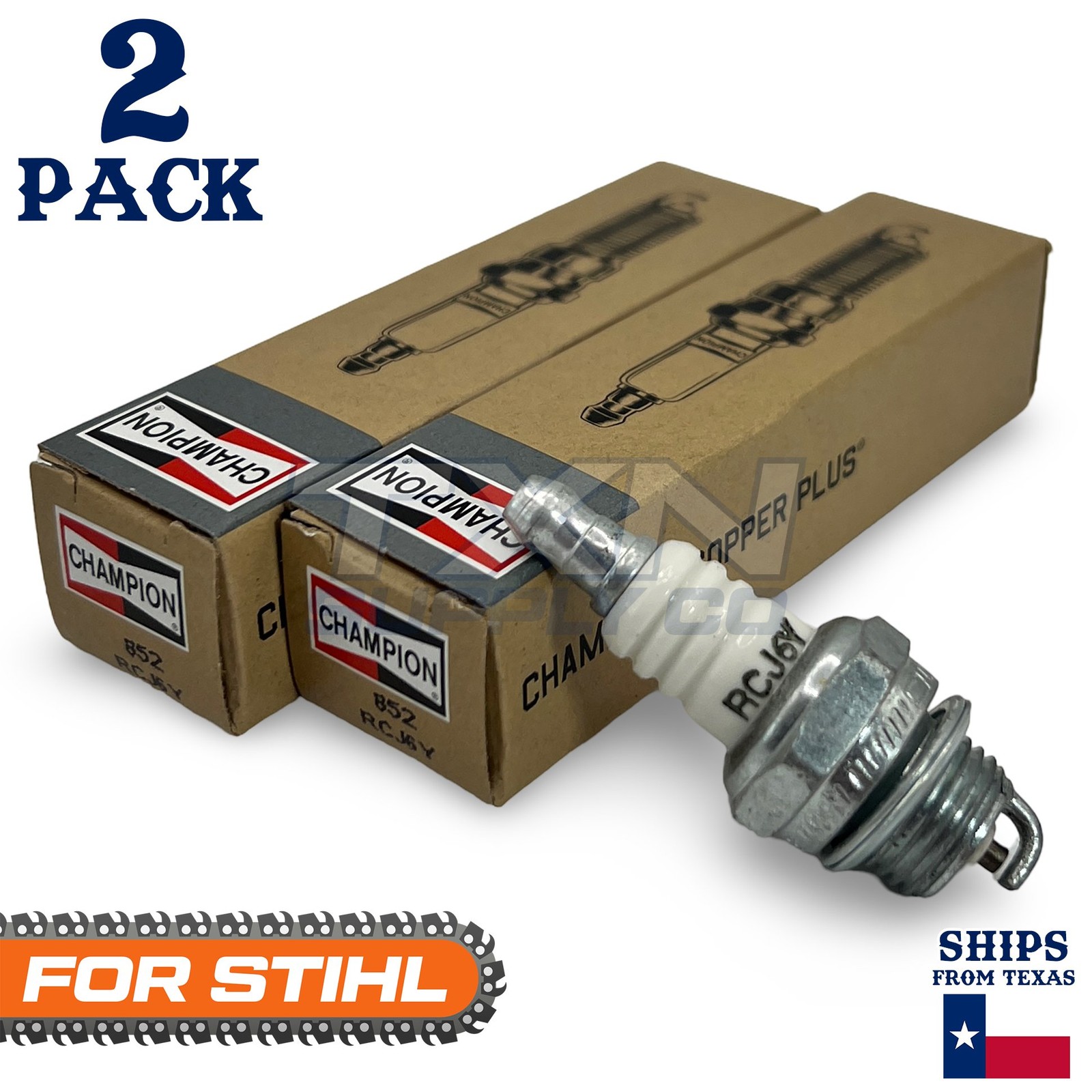 2 Pack Champion Spark Plug - For MS290 STIHL Chainsaw