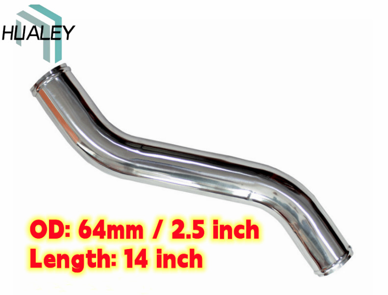 OD 64mm 2.5" Aluminum Intercooler Turbo Air Intake S Shape Pipe Tube L= 14 inch