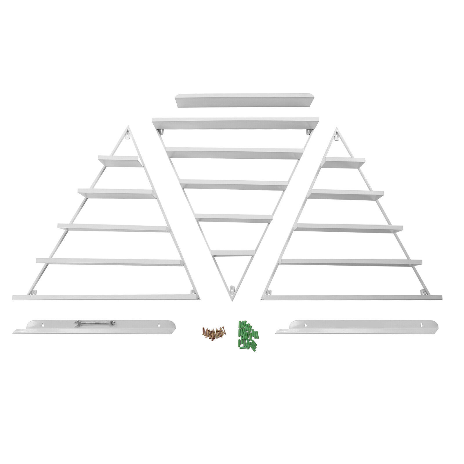 3 Pcs Triangle Wall-mounted?Nail?Polish?Display?Racks 5-Tier White Display Shelf