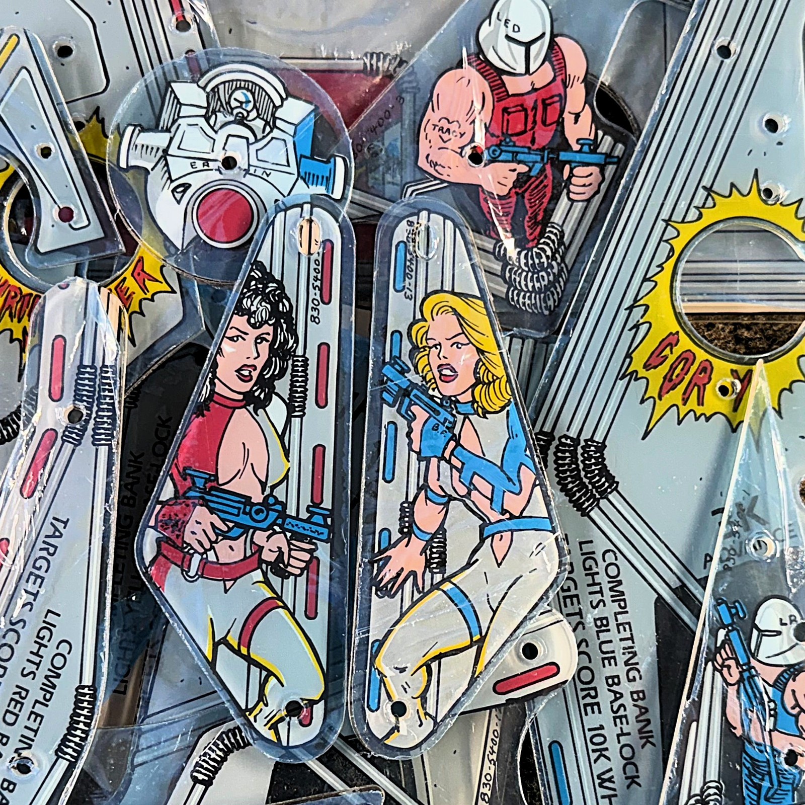 Data East Laser War Pinball Machine Playfield Plastic Set NOS RARE ORIGINAL
