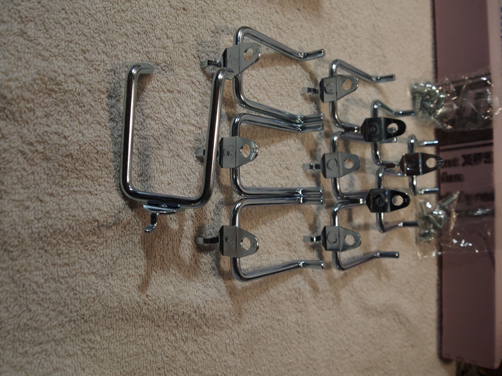PEGBOARD HOOKS FO BROOMS ETC HEAVY DUTY 1/4" WIRE 1-3/4" BETWEEN RODS X 2-1/2"