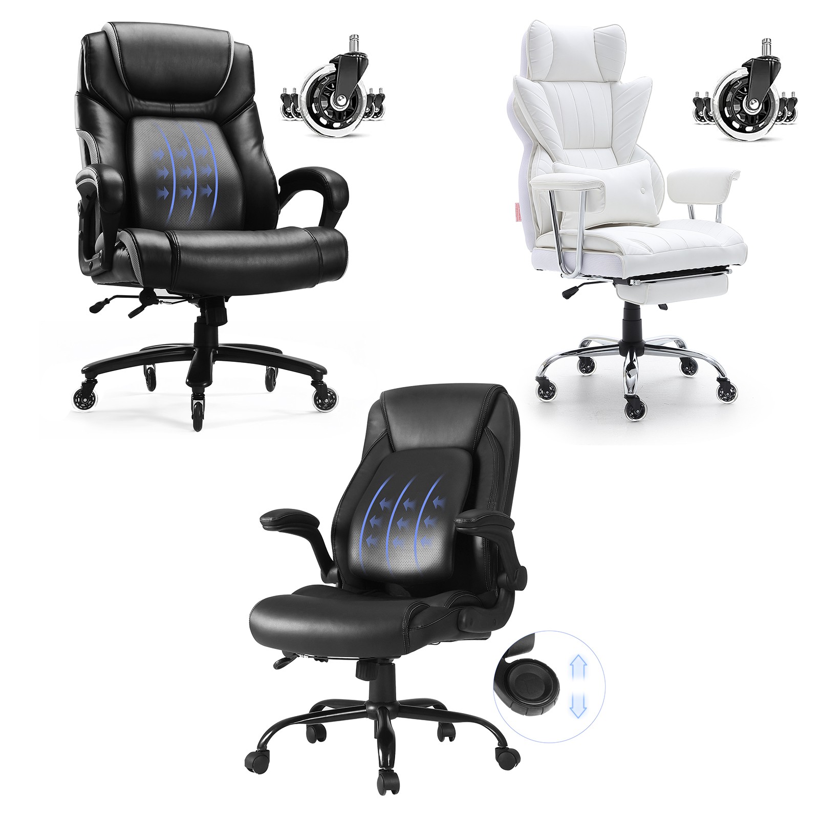 Uimoso Executive Office Chair Comfortable Office Chair Adjustable Lumbar Support