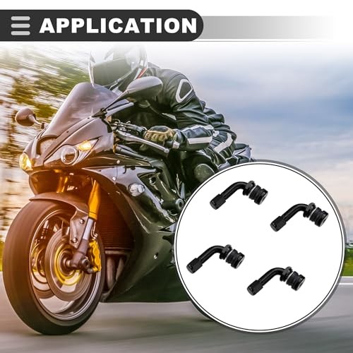 Universal Motorcycle Valve Stem, Metal, Black, 4 Pcs