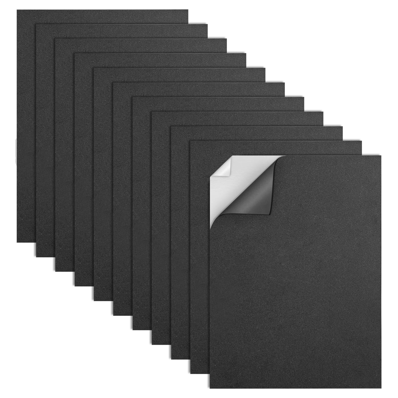 Self Adhesive Foam Sheets, Black 9x12 Inch 2mm Sticky Eva Foam Paper for Crafts