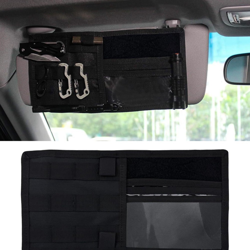 CD Bags Holder Tactical MOLLE Vehicle Visor Panel Truck Car Sun Visor Organizer