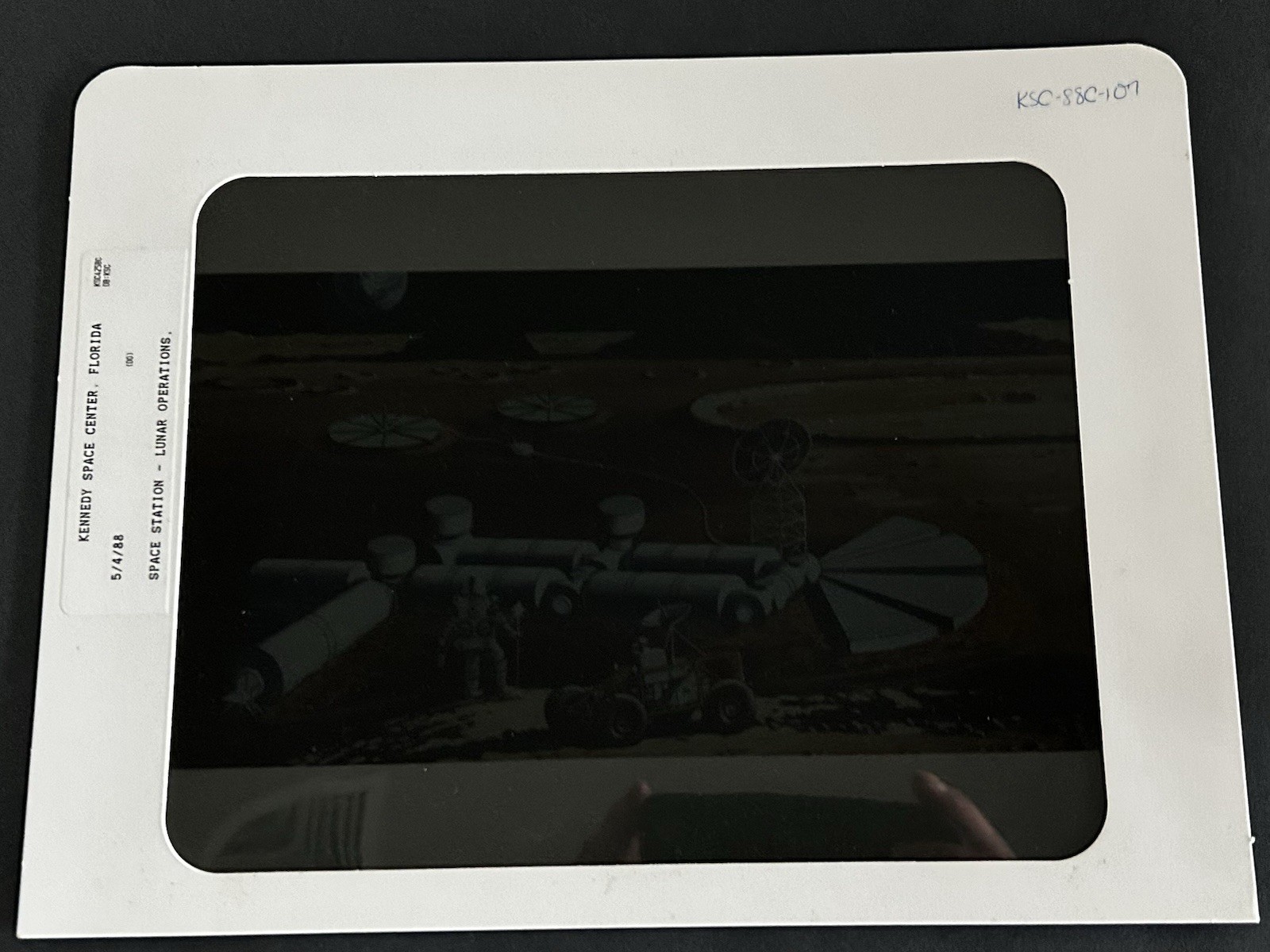 1988 NASA KSC Space Station Lunar Operations Concept Presentation Transparency