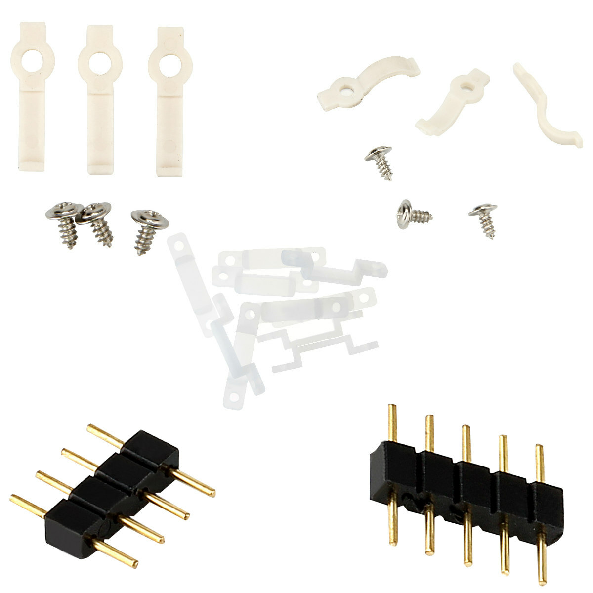 Mounting Bracket Fixing Clip 4 Pin Male Connector Extention Cable for LED Strip