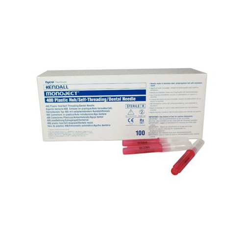 Kendall 8881400033 Monoject #400 25 Gauge Long 1.25" Plastic Hub Red 100/Bx
