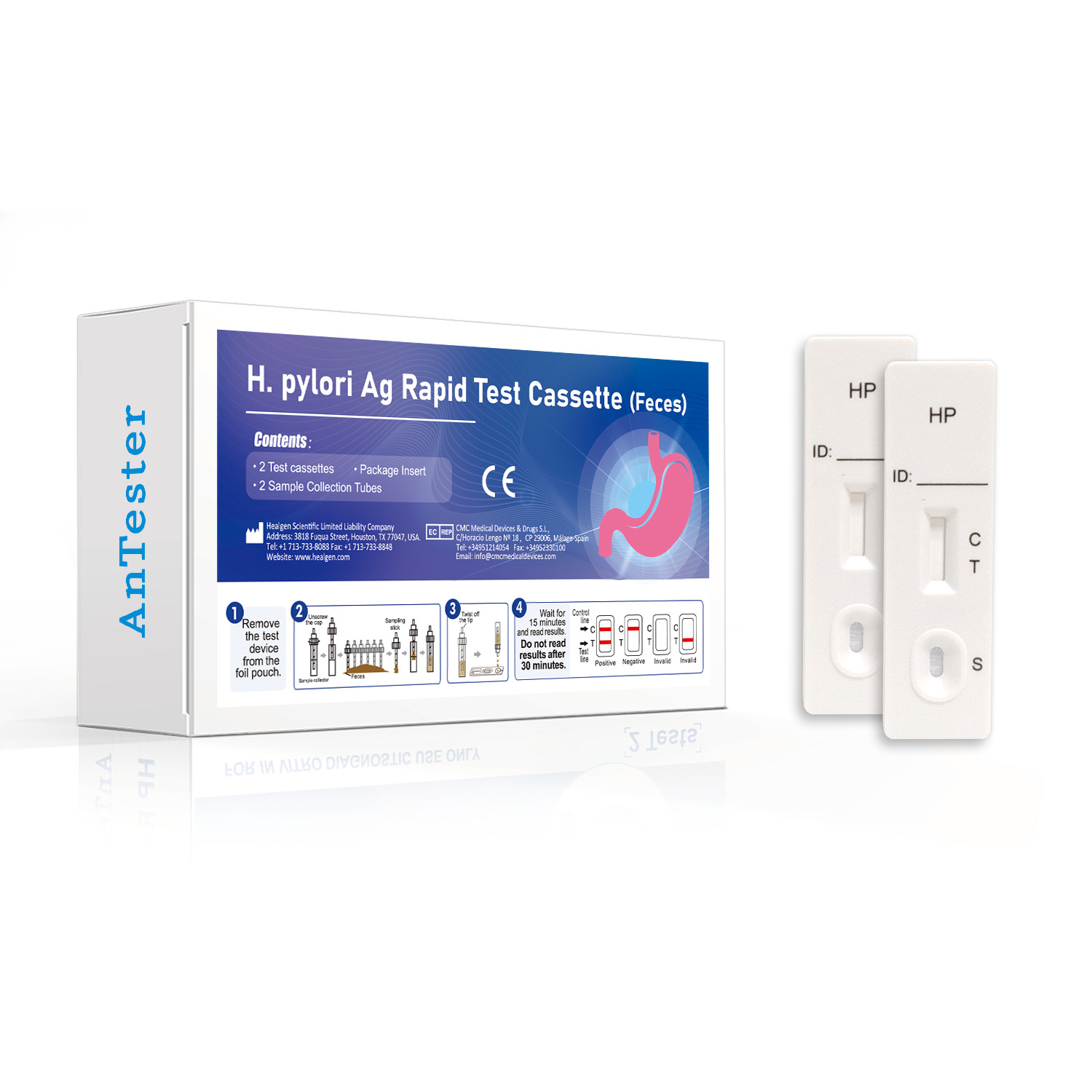 2 pcs * Helicobacter Pylori Tests for home use H.P Test Kit Antigen Rapid Test