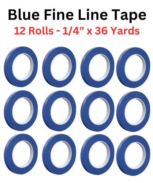 American FM71 Series - Blue Fine line Masking Tape - 1/4" x 36 Yards - 12 Rolls