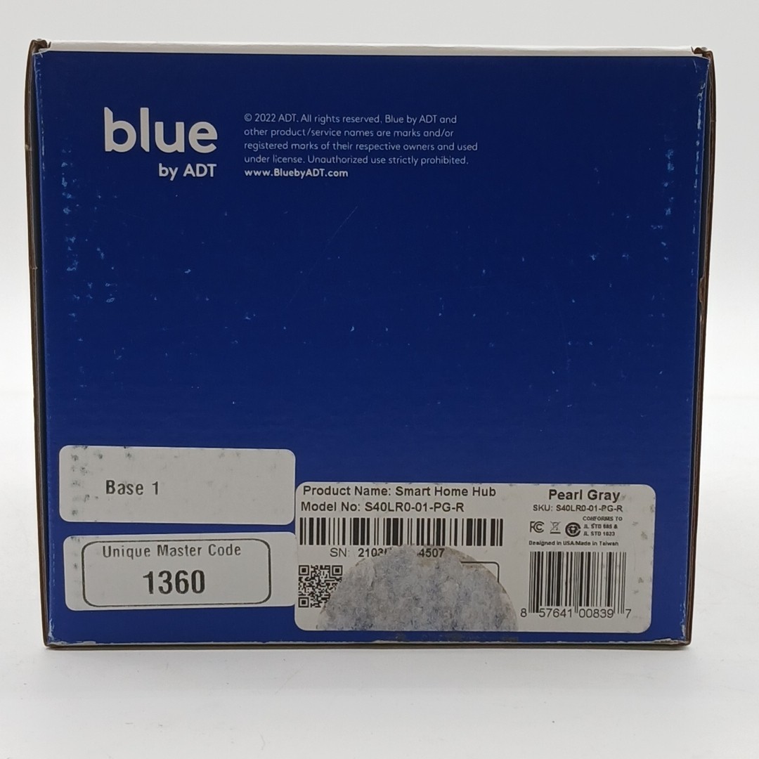 Blue By ADT Smart Home Hub S40LR0-01-PG-R Pearl Gray With Code