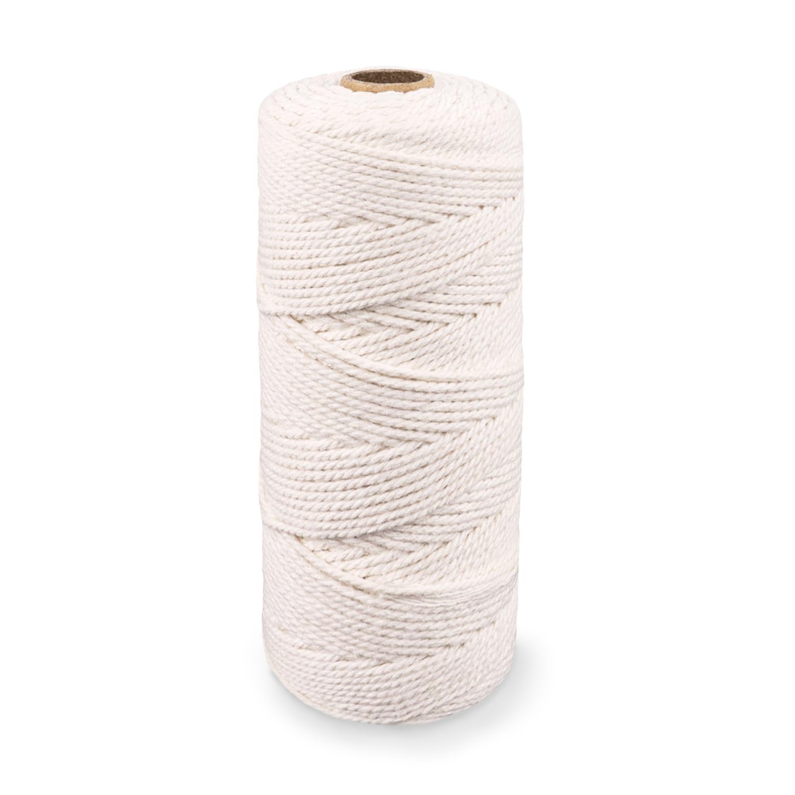 ZUFECY Soft White Cotton String​​ - 2mm Craft-Grade String for Plant Hangers,...