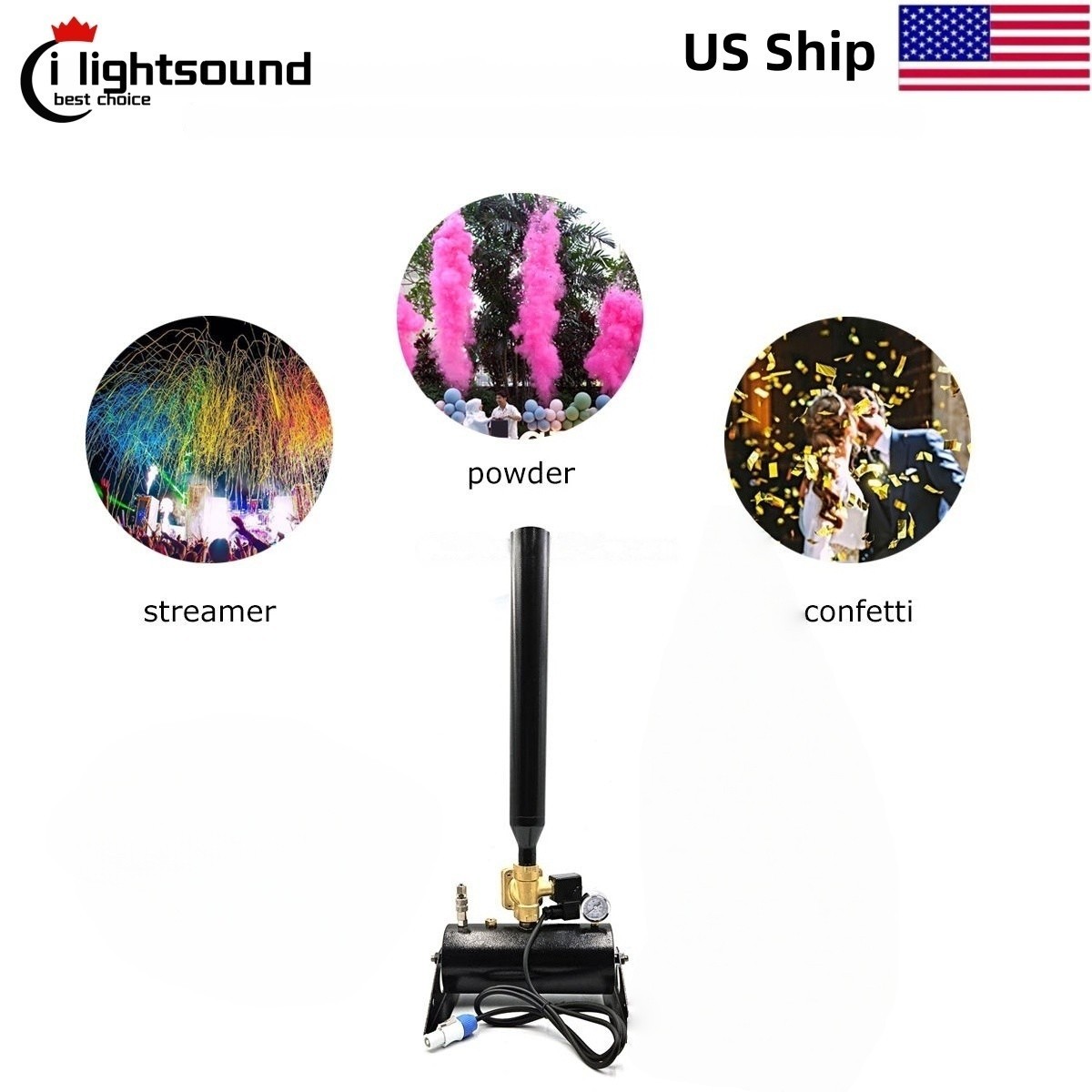 US stage DJ confetti color smoke streamer confetti machine paper shooter 100W