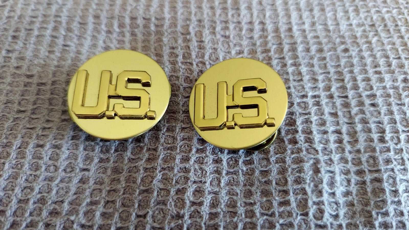 U.S. Army Enlisted Collar Pin set US "U.S." pair - NEW (old stock)