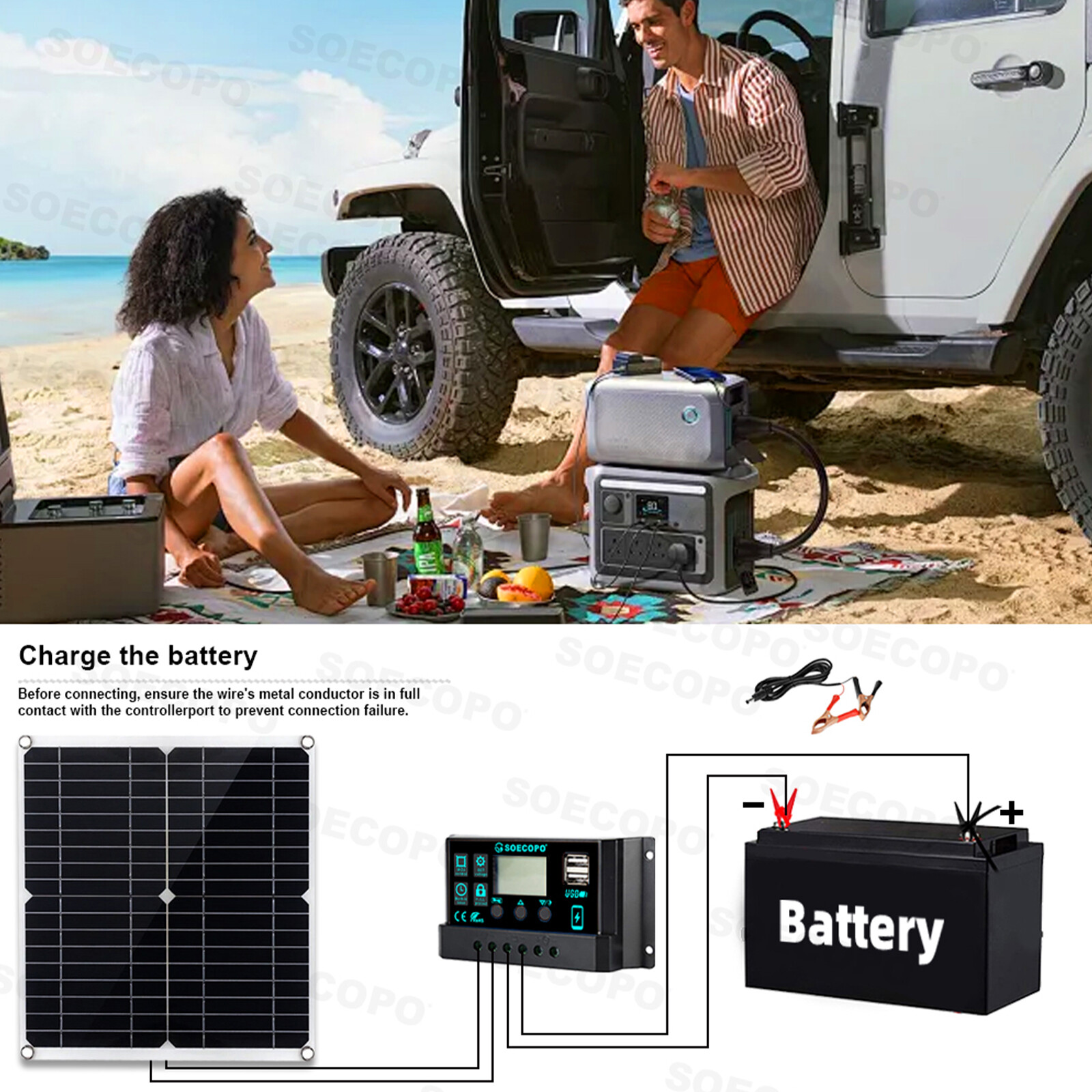 6000W 100A Solar Panel Set Solar Power Inverter Generator Home 110V Grid System