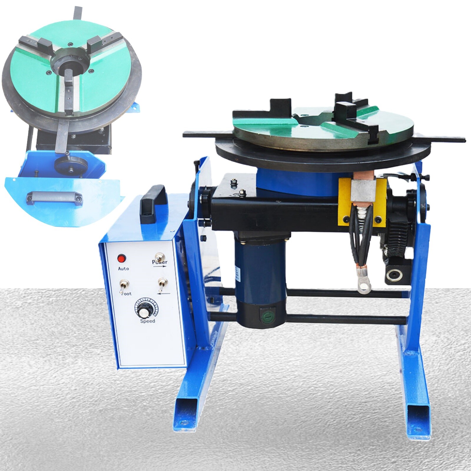 110V BWJ-100 0-90° 100KG Welding Positioner with 300MM Chuck Adjustable Speed