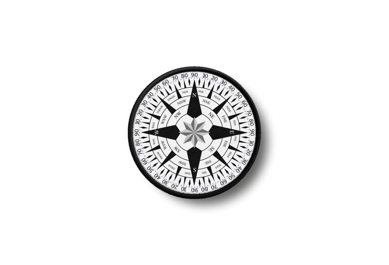 Patch Badge Printed Iron-on Rose of the Winds Compass Ref2