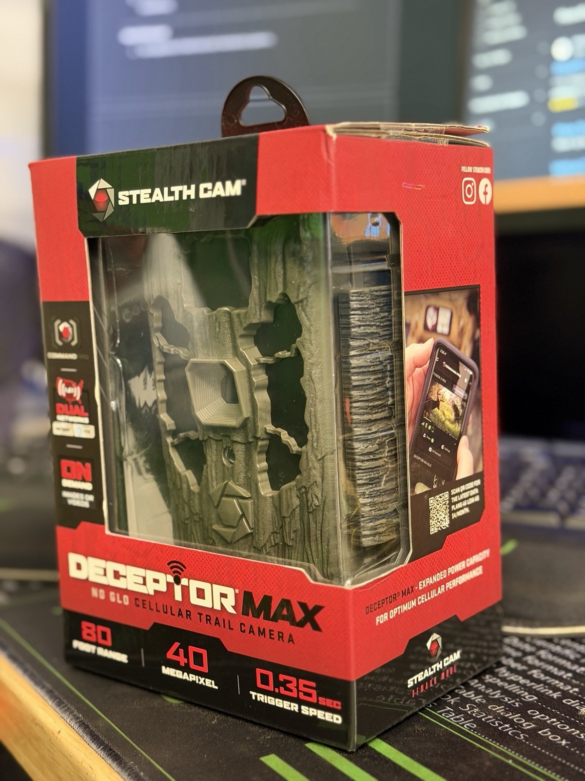 Stealth Cam Deceptor Max No Glo Cellular Trail Camera 40MP 80ft AI Recognition