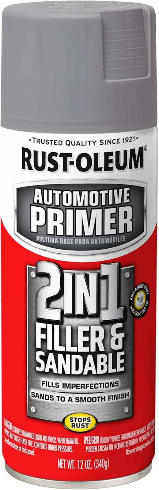 260510 Stops Rust Automotive -In- Filler & Sandable Primer Spray, 12 Oz, Gray