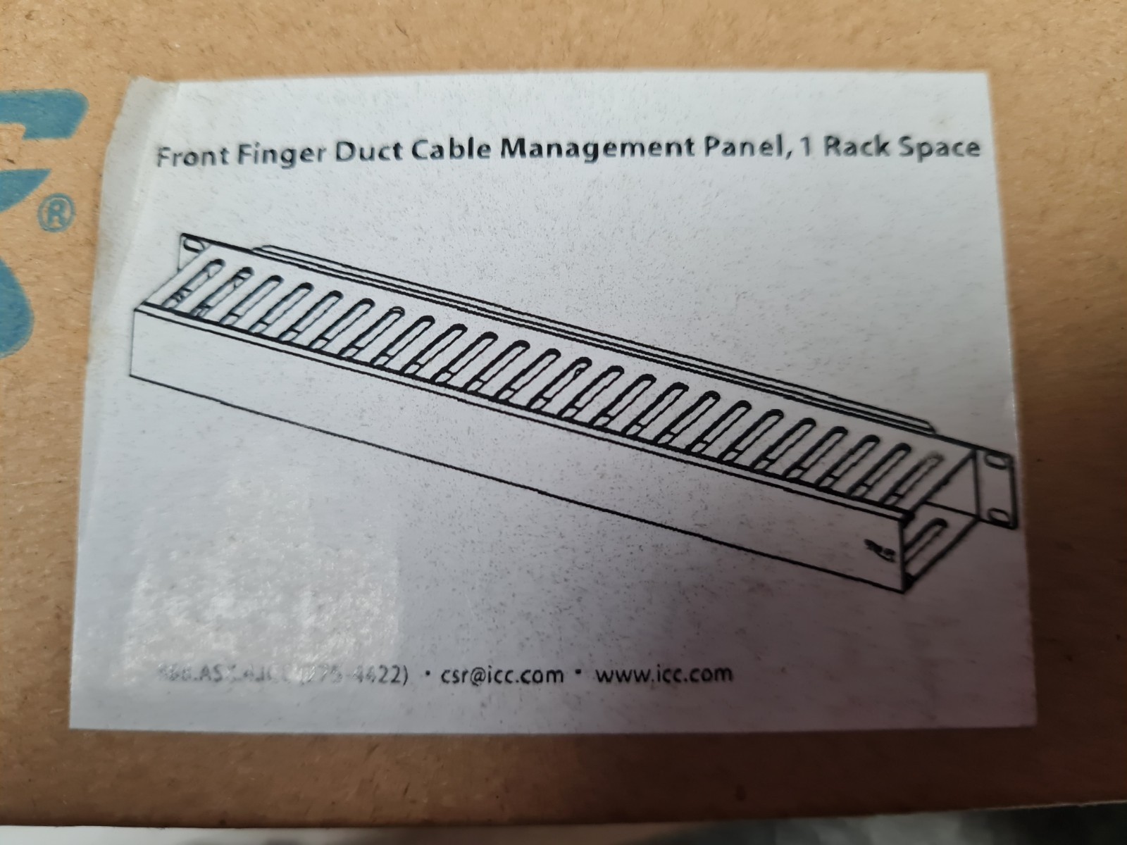 Icc ICCMSCMA41 Panel, Front Finger Duct, 24-slot, 1rms & ICCMSCA61 48 Slots
