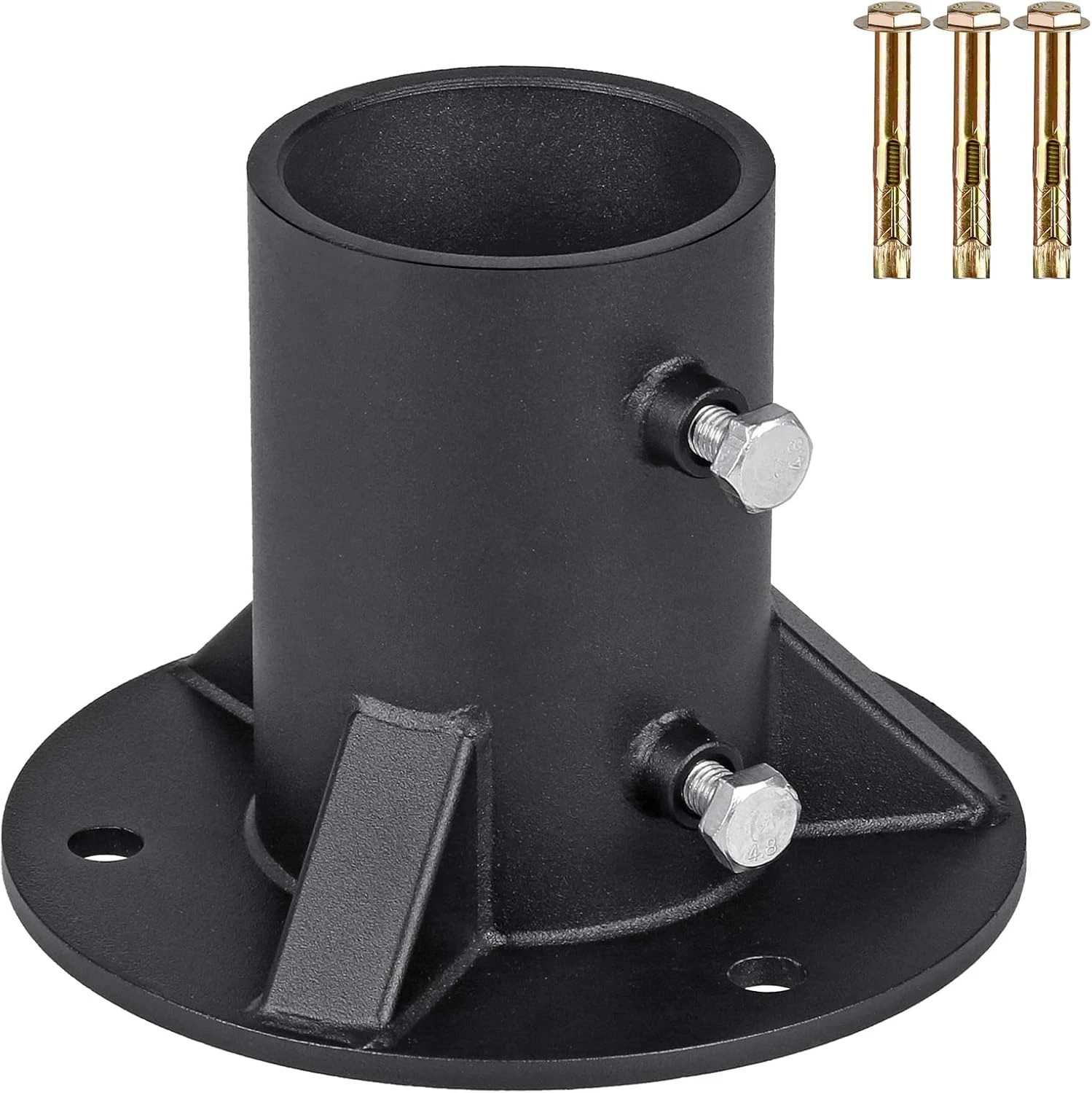 2.5” Chain Link Fence Post Floor Flange Base, Fits 2-3/8” OD Concrete Mount 1pc.