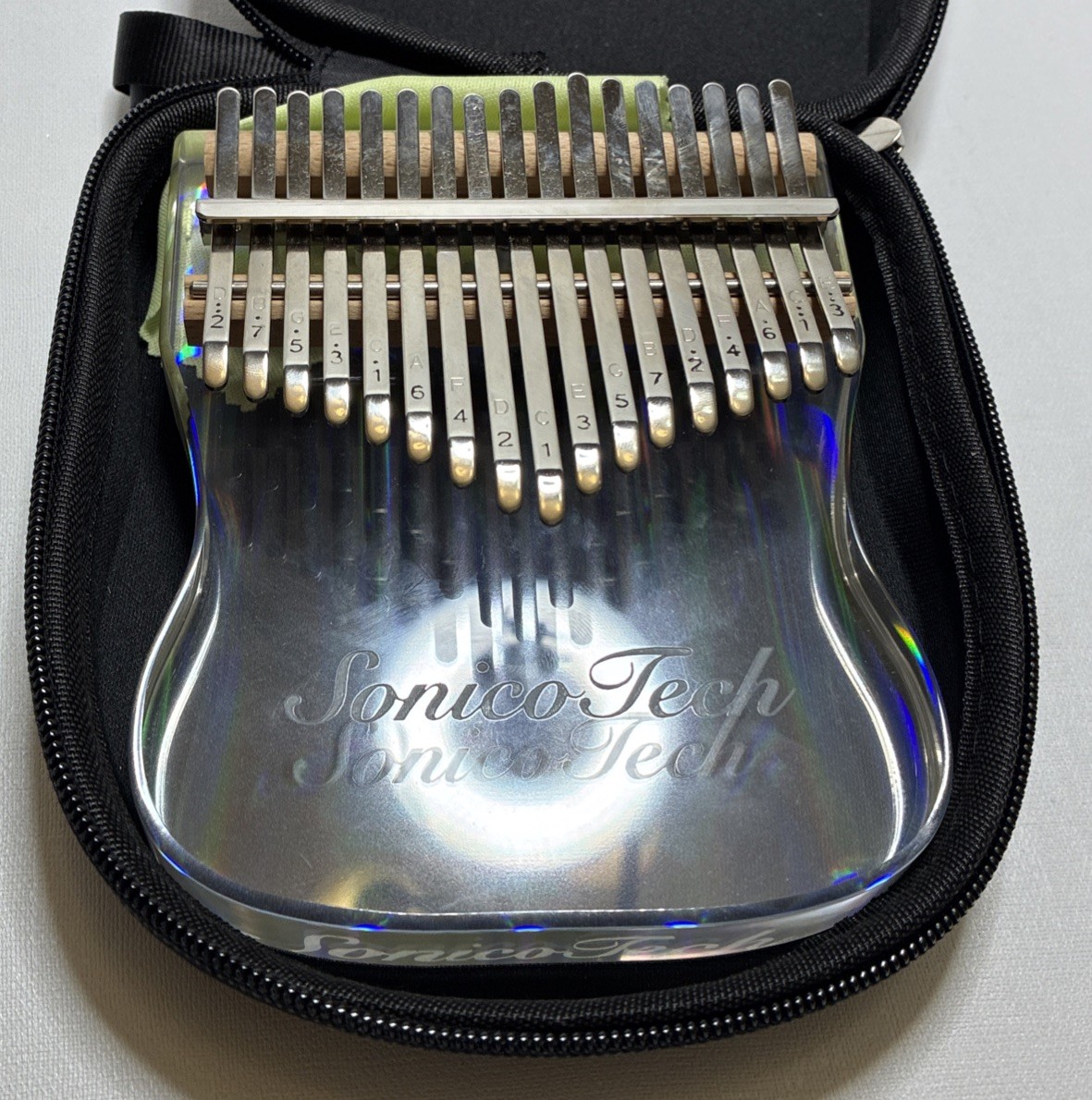 Sonico Tech Kalimba Acrylic Transparent Kalimba Thumb Rainbow 17 Keys