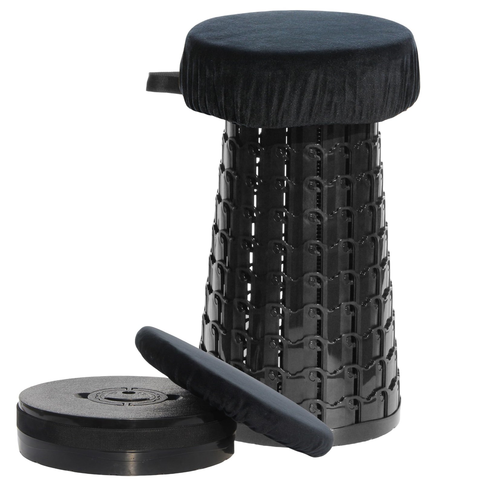 ALEVMOOM 19.7" Upgraded Collapsible Stool, Thicker Cushion, Portable Telescopic