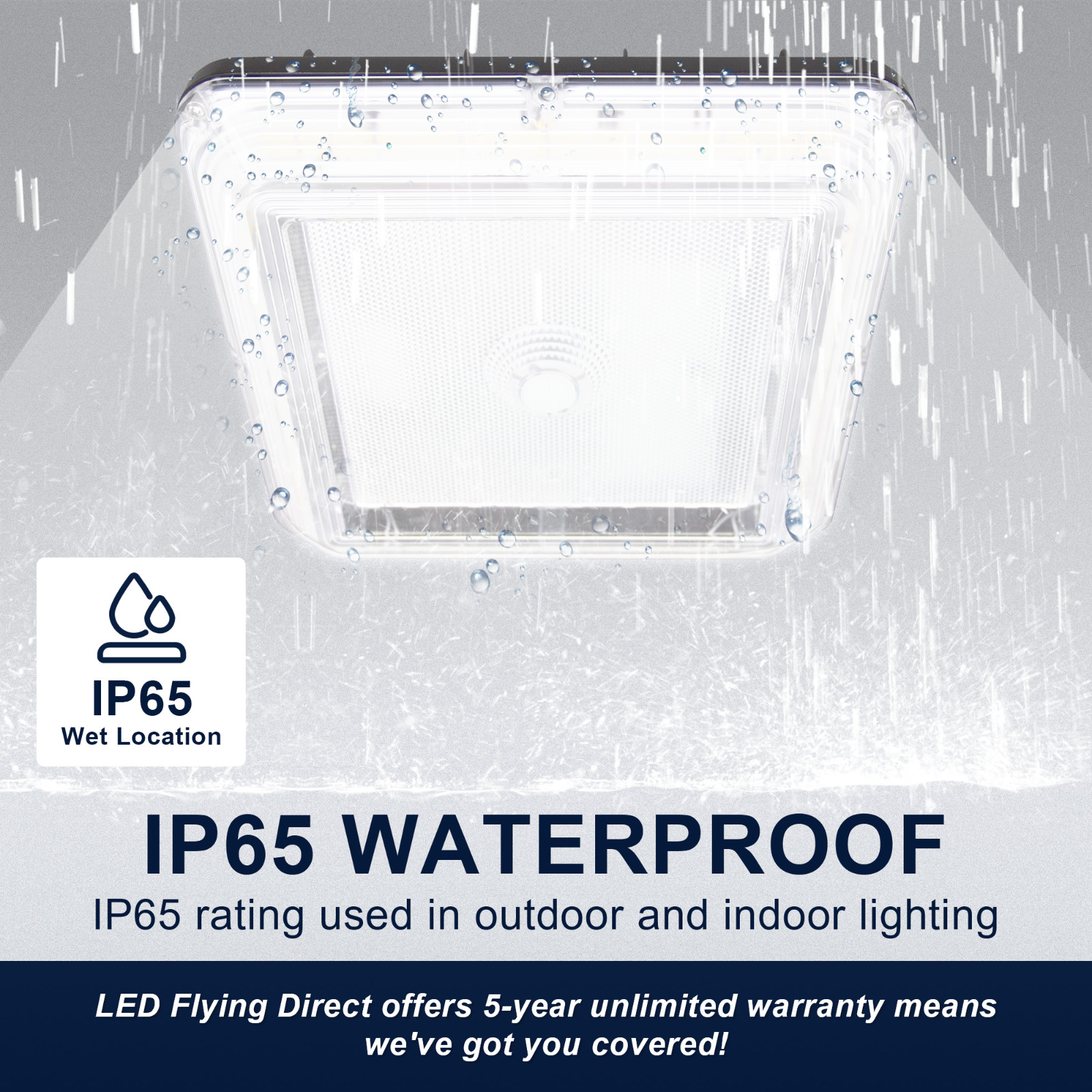 LED Canopy Light 60/80/100W, 3/4/5K Selectable, Carport Ceiling Light