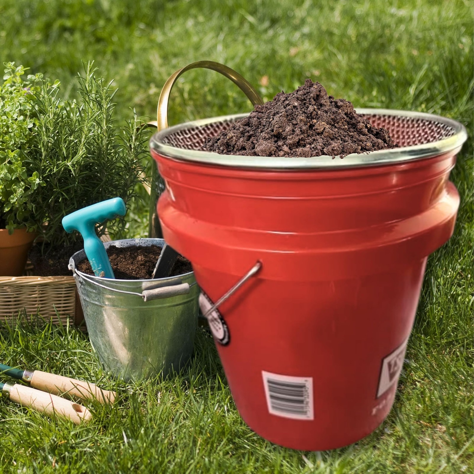 3PCS Soil Sifter for Gardening, Rock Sifter for 5gallon Bucket, Dirt Sifter C...