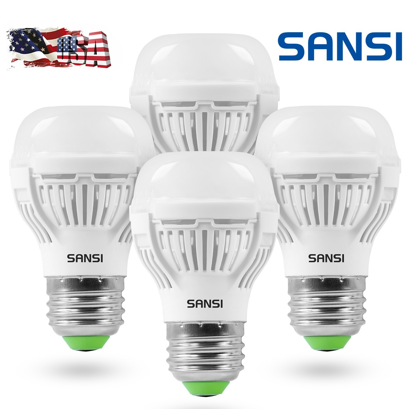 4 Pack SANSI 60W Equiv LED Light Bulbs 900LM A15 LED Bulb 3000K Soft Warm 9W E26