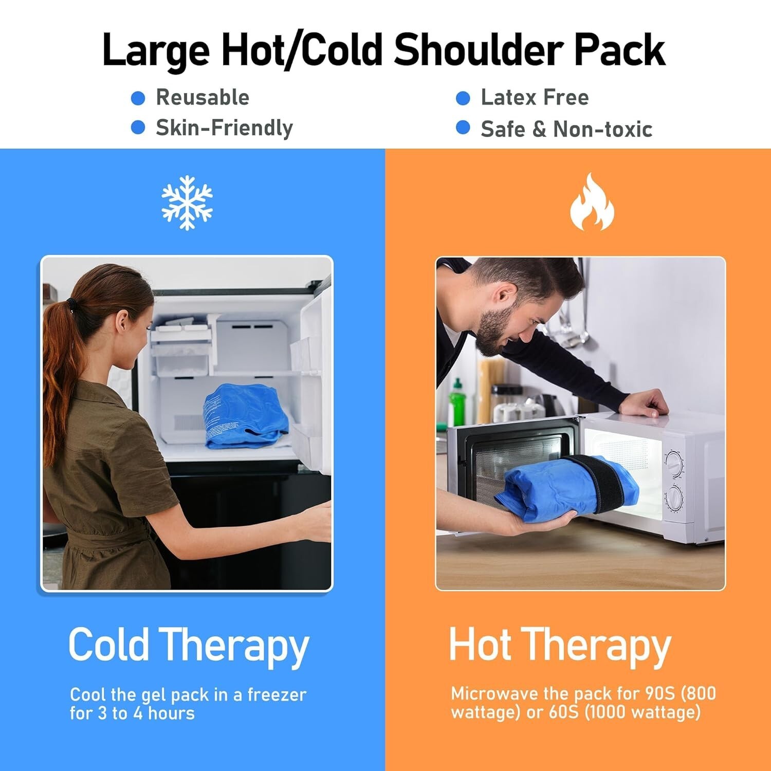 Shoulder Ice Pack Wrap, Larger Rotator Cuff Cold Therapy Support Brace for Shoul