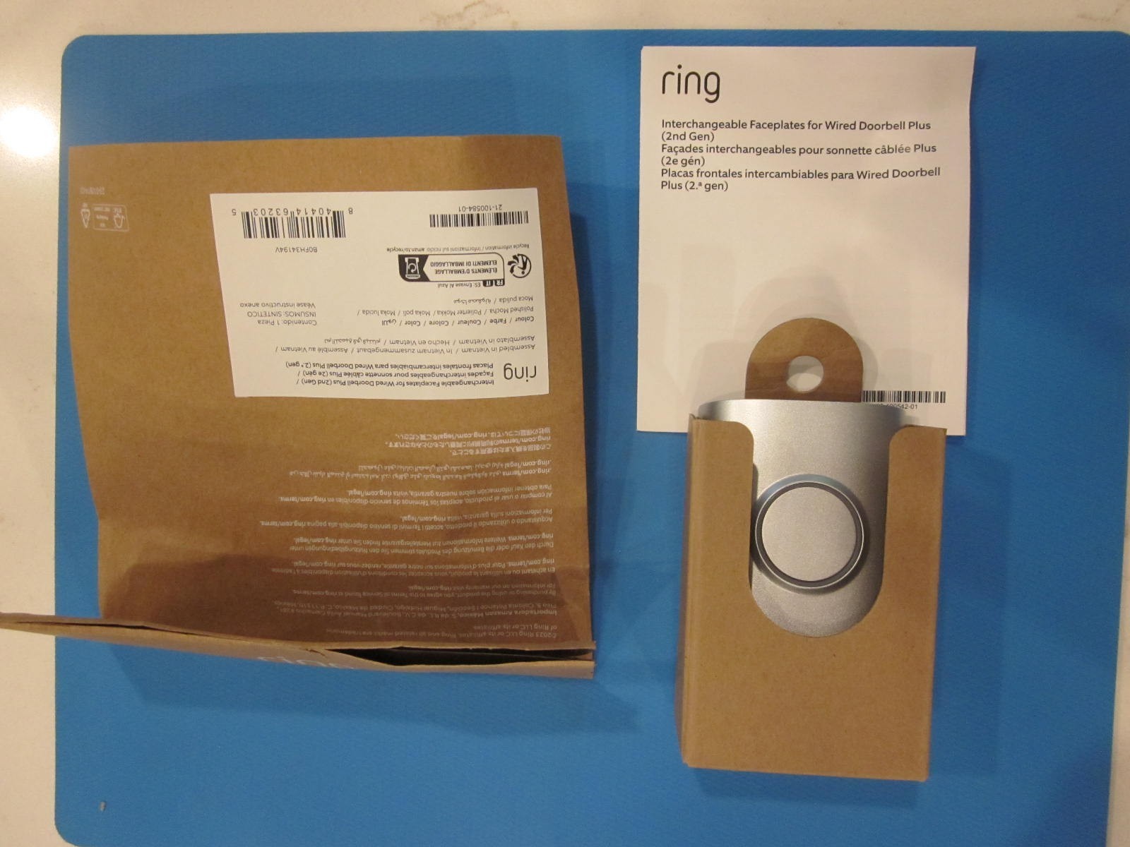 Ring Interchangeable Faceplate Wired Doorbell Plus 2nd Gen Nickle Silver