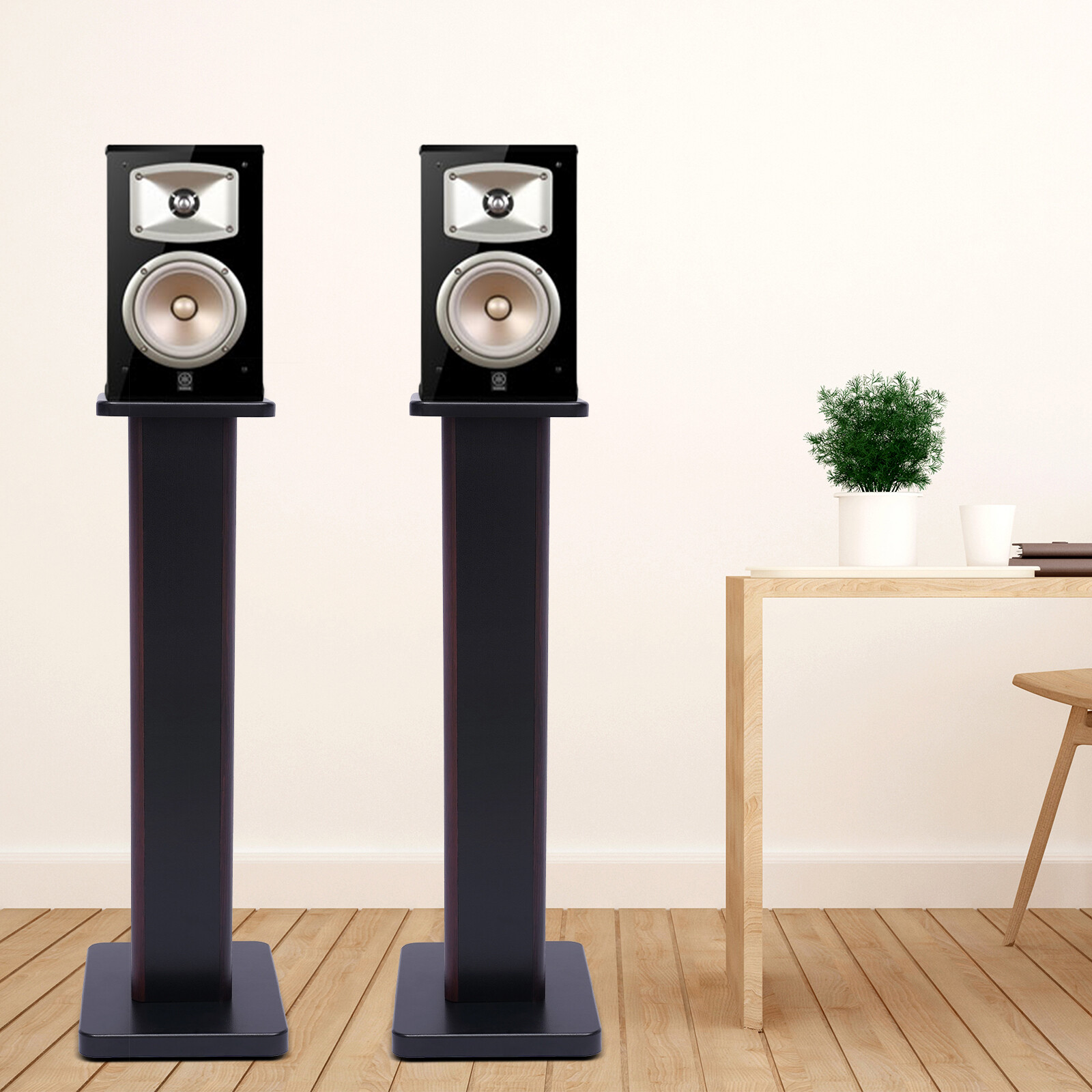 1 Pair Universal Wood Design Speaker Stands, Premium Surround Sound Home Theater