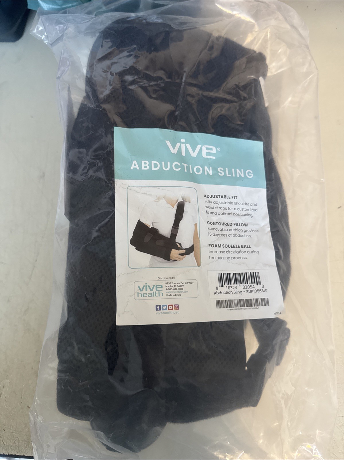 Vive Shoulder Abduction Sling, Immobilizer for Injury Support with Therapy Ball