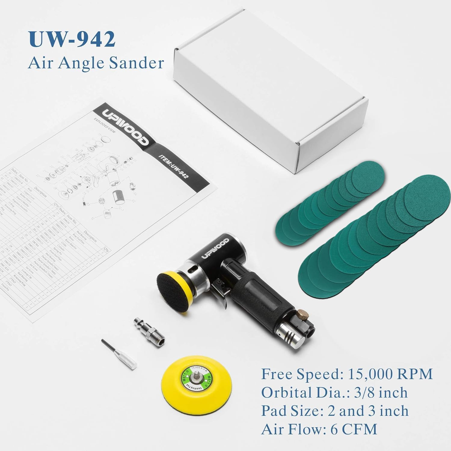 2'' 3'' Mini Orbital Air Sander by , Small Pneumatic Random Orbital