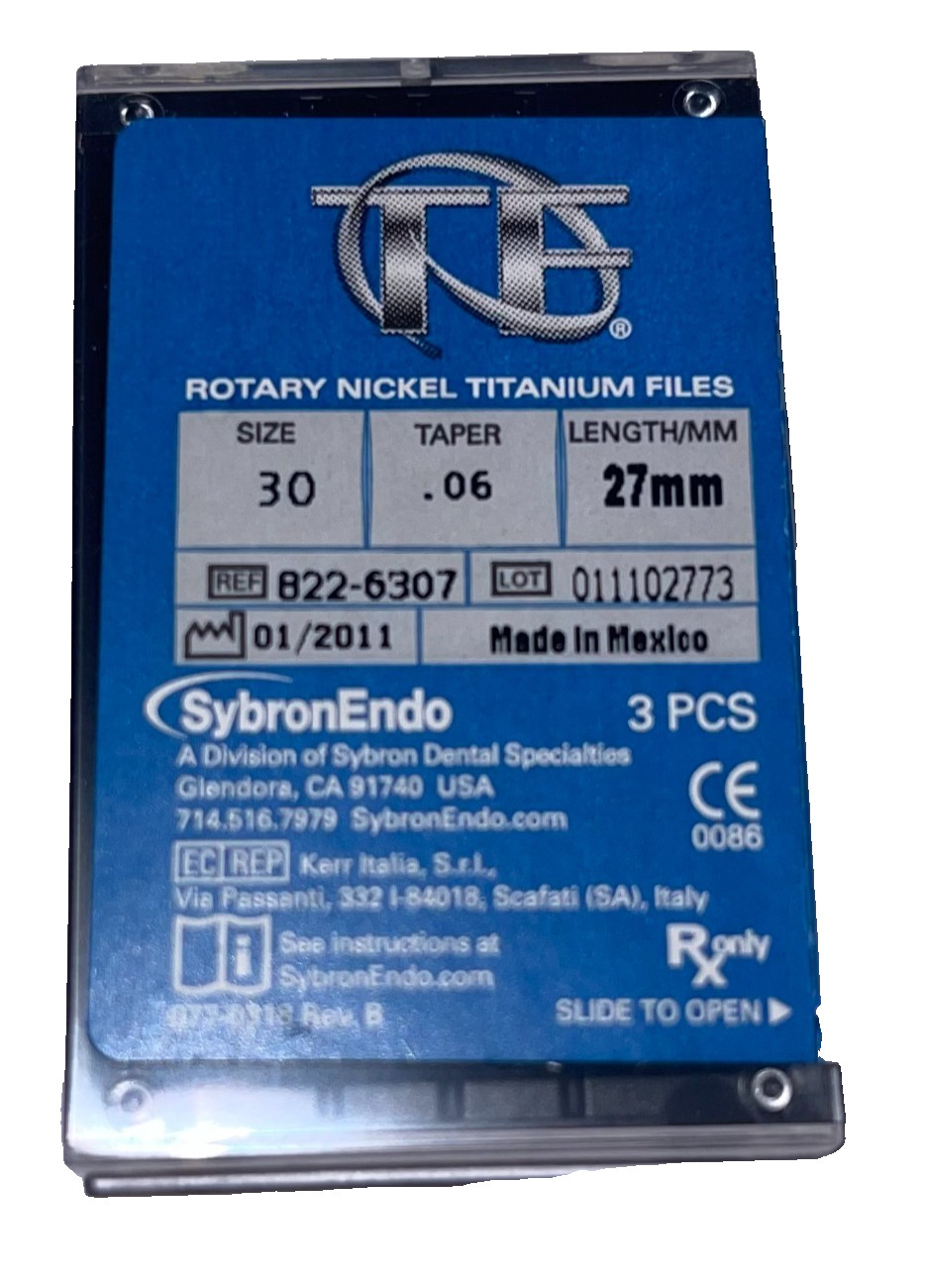 SybronEndo TF Rotary NiTi Files Size 30/.06 Taper/27mm **35 packs**