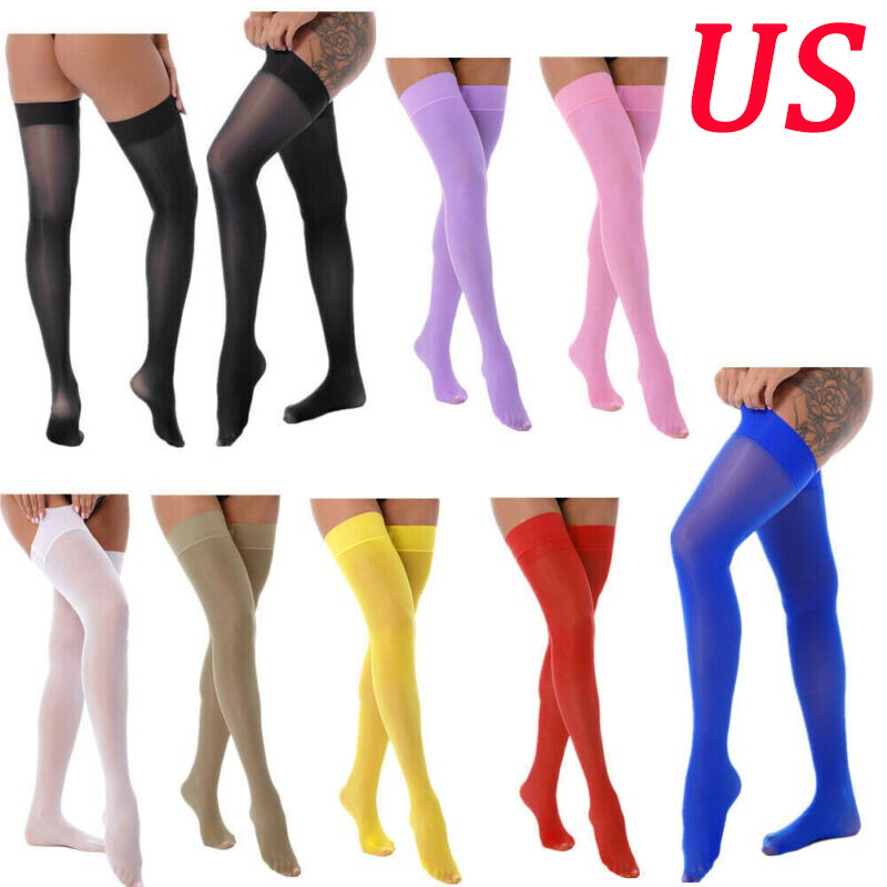 US Womens Glossy Thigh Highs Stockings Nylon Over the Knee Socks Party Tight